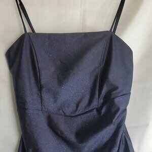 Windsor navy blue glitter satin sleeveless mini dress size medium